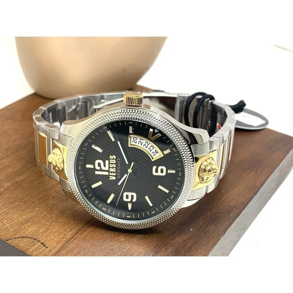 Versus by Versace Men's Watch VSPVT1821 Quartz Black Dial Two Tone Steel 44mm